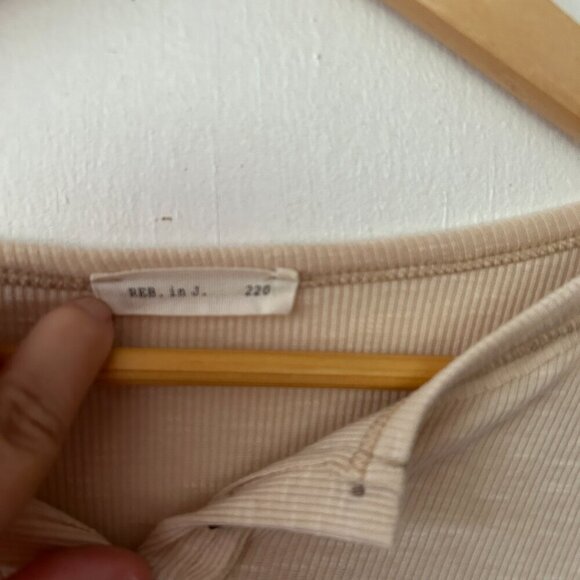 Reb in J 220 Thermal Shirt Womens Medium Cream Henley Button Detail Long Sleeve - Picture 4 of 7